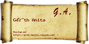 Góth Anita névjegykártya